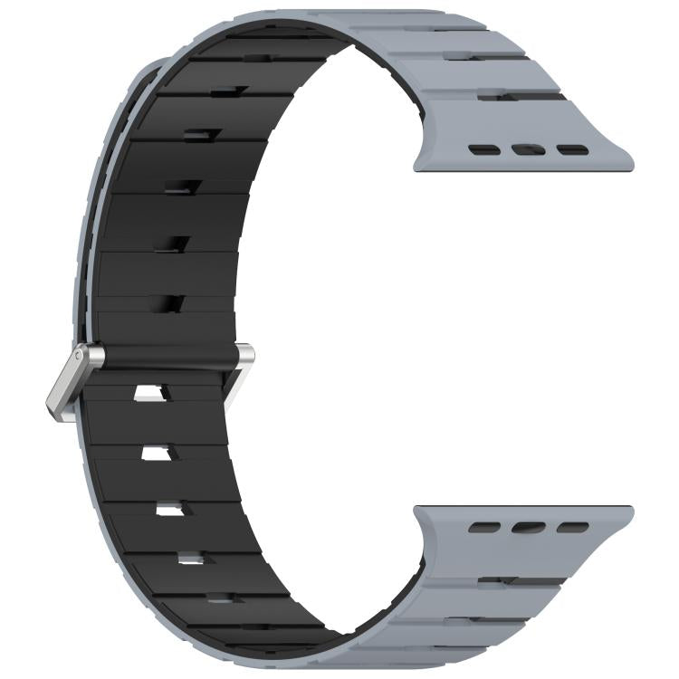 For Apple Watch 42mm / 41mm / 40mm / 38mm Melodica-Style Magnetic Dual-Color Silicone Watch Band