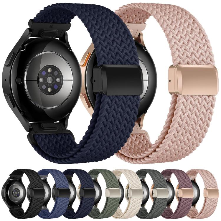 20mm Press Button Quick Release Magnetic Buckle Nylon Braided Watch Band
