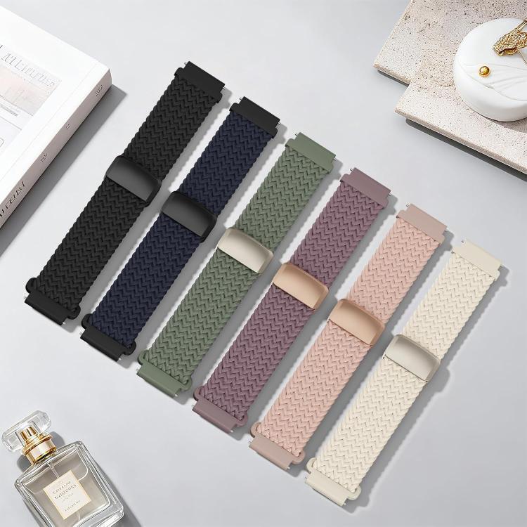 20mm Press Button Quick Release Magnetic Buckle Nylon Braided Watch Band