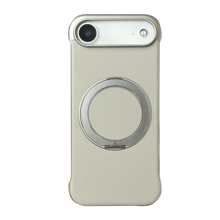 For iPhone Air Frameless Leather-Skin PC MagSafe Holder Phone Case
