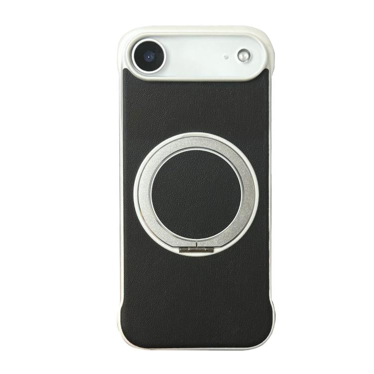 For iPhone Air Frameless Leather-Skin PC MagSafe Holder Phone Case