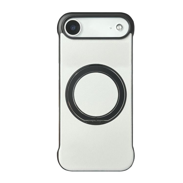 For iPhone Air Frameless Leather-Skin PC MagSafe Holder Phone Case