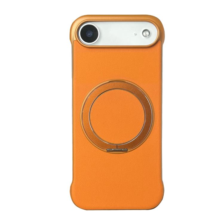 For iPhone Air Frameless Leather-Skin PC MagSafe Holder Phone Case