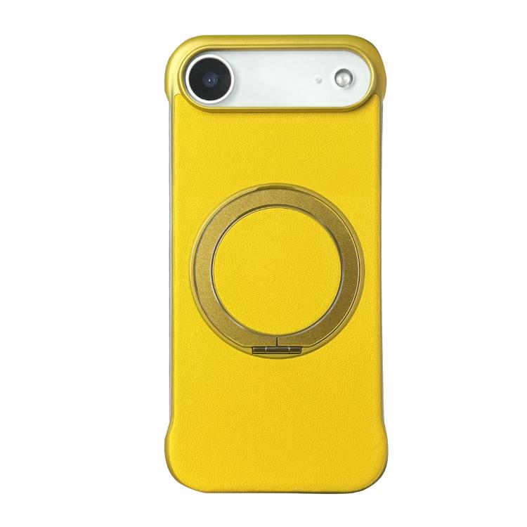 For iPhone Air Frameless Leather-Skin PC MagSafe Holder Phone Case