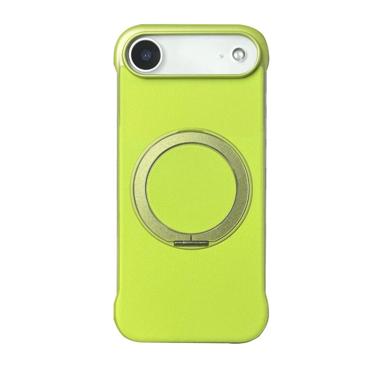 For iPhone Air Frameless Leather-Skin PC MagSafe Holder Phone Case