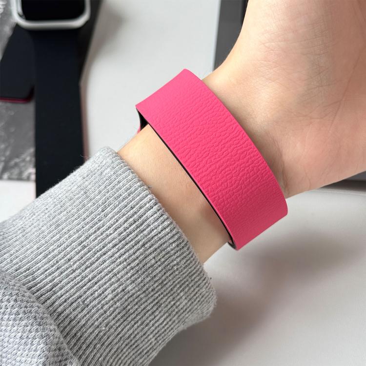 For Apple Watch 46mm / 49mm / 45mm / 44mm Two-tone Lychee-textured Magnetic Silicone Watch Band