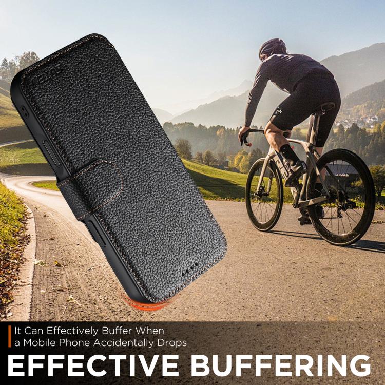 For iPhone 13 Pro Max Suteni Q05 -in-1 Multi-function MagSafe Wallet Big Litchi Leather Phone Case