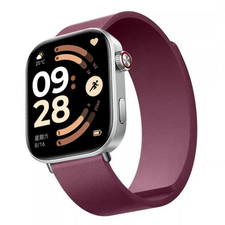For Xiaomi Band  10 Pro / Redmi Watch 6 / 5 Solid Color Kona Leather Magnetic Watch Band