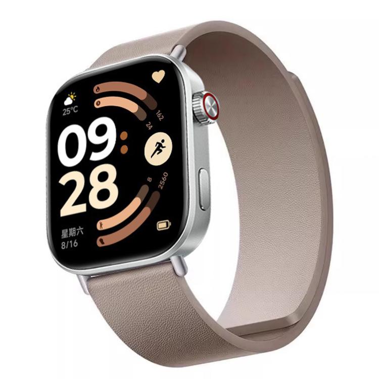 For Xiaomi Band  10 Pro / Redmi Watch 6 / 5 Solid Color Kona Leather Magnetic Watch Band