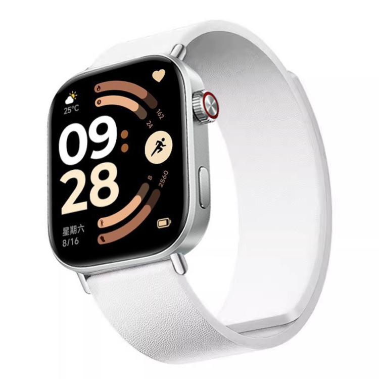 For Xiaomi Band  10 Pro / Redmi Watch 6 / 5 Solid Color Kona Leather Magnetic Watch Band
