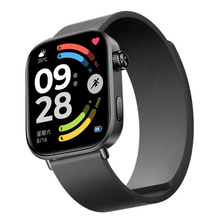 For Xiaomi Band  10 Pro / Redmi Watch 6 / 5 Solid Color Kona Leather Magnetic Watch Band