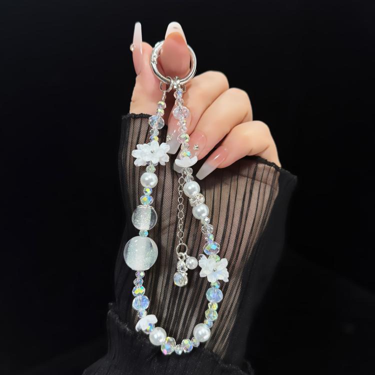 White Gourd Tassel Crystal Phone Chain