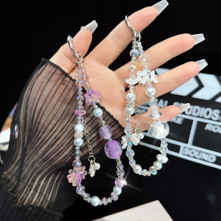 White Gourd Tassel Crystal Phone Chain