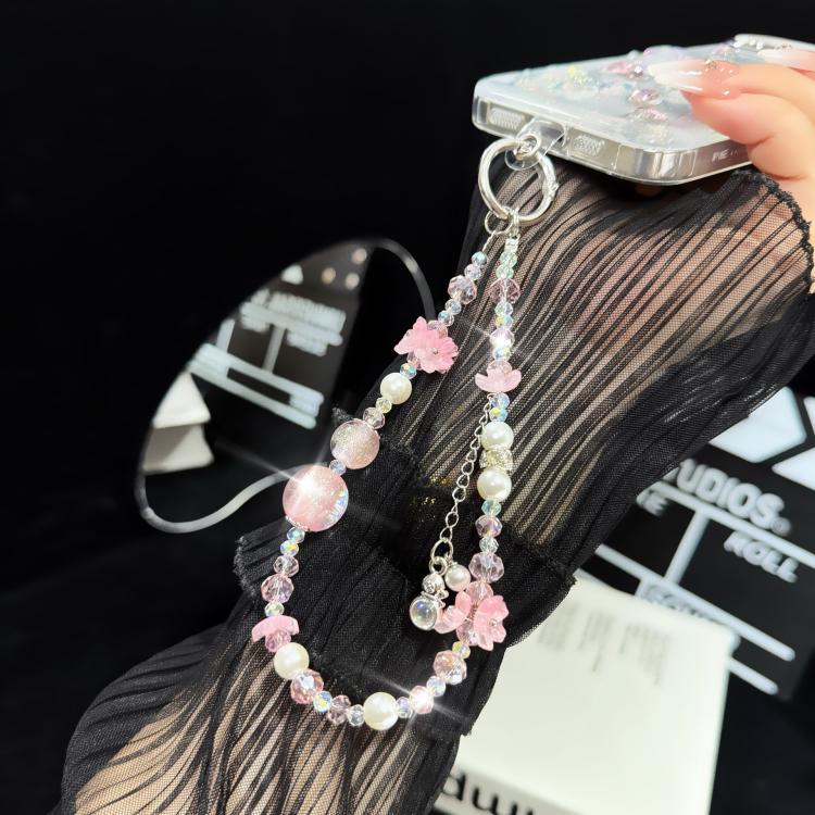 White Gourd Tassel Crystal Phone Chain
