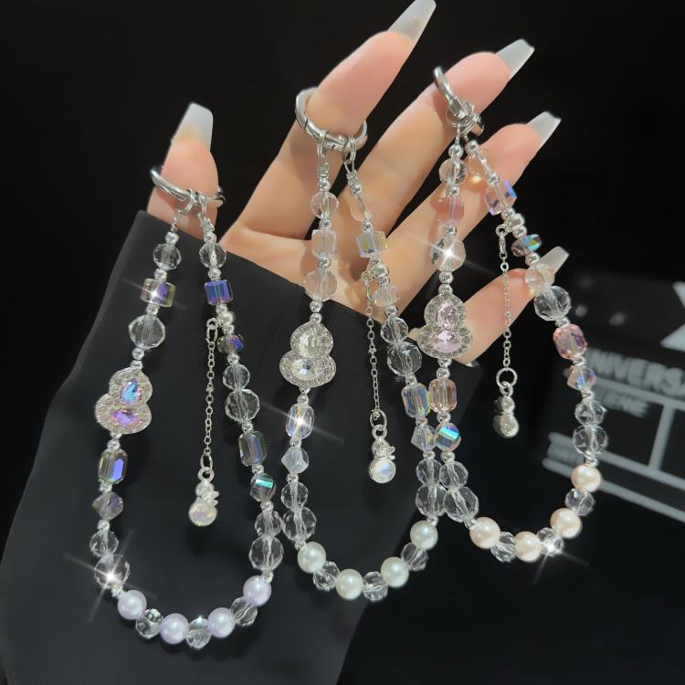 White Gourd Crystal Phone Charm