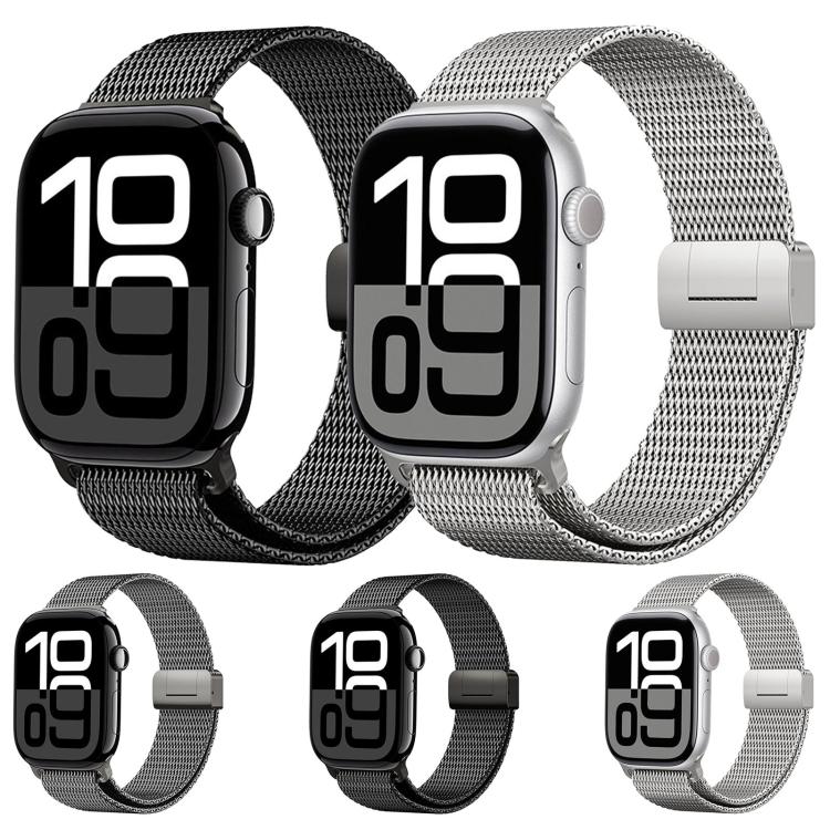 For Apple Watch 46mm / 49mm / 45mm / 44mm Milanese Magnetic Buckle Full Titanium Metal Watch Band
