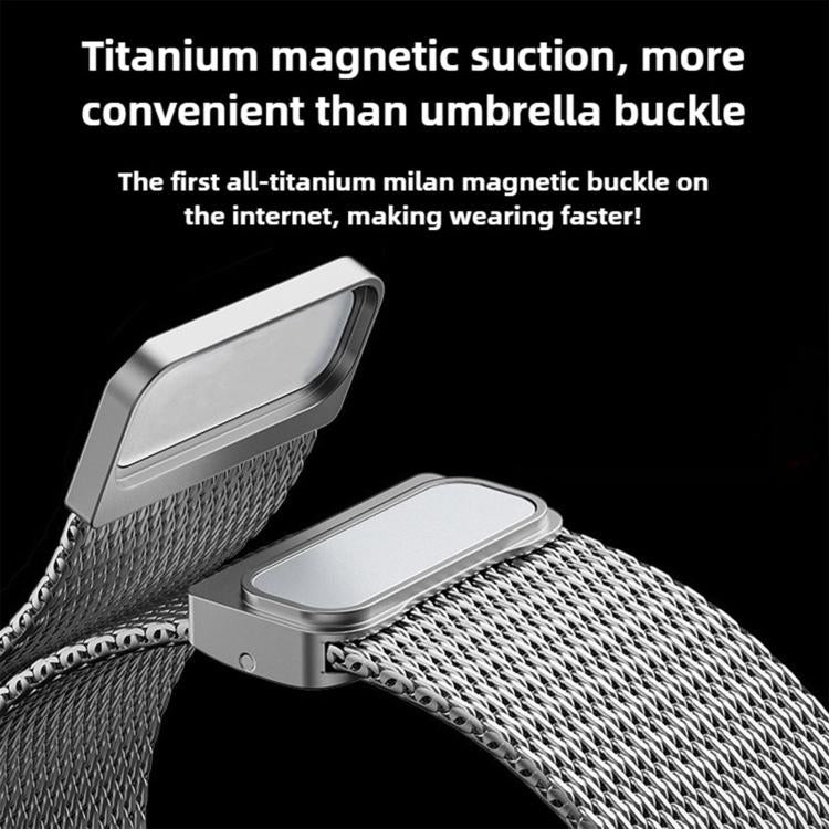 For Apple Watch 46mm / 49mm / 45mm / 44mm Milanese Magnetic Buckle Full Titanium Metal Watch Band