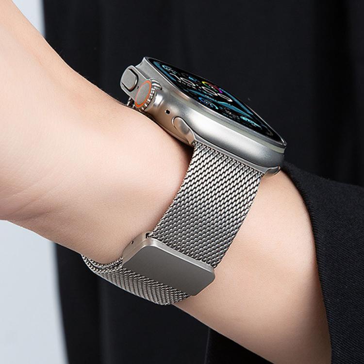 For Apple Watch 46mm / 49mm / 45mm / 44mm Milanese Magnetic Buckle Full Titanium Metal Watch Band