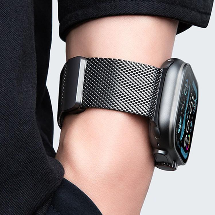 For Apple Watch 46mm / 49mm / 45mm / 44mm Milanese Magnetic Buckle Full Titanium Metal Watch Band