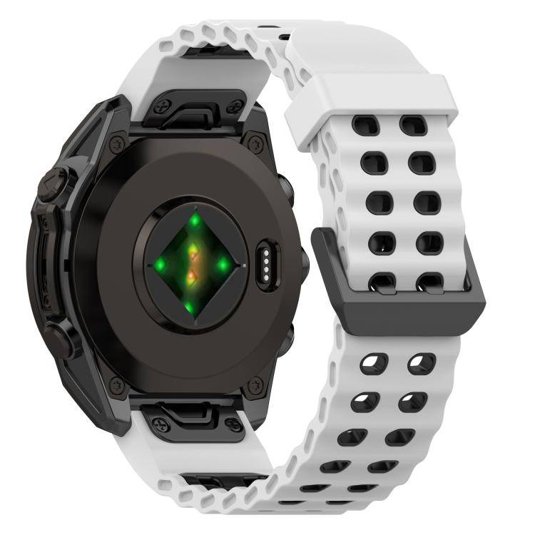 For Garmin 22mm Ocean Dual Pin Buckle Two Color Silicone Watch Band