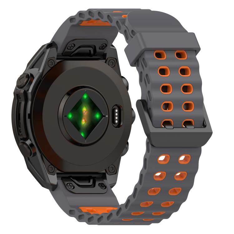 For Garmin 22mm Ocean Dual Pin Buckle Two Color Silicone Watch Band