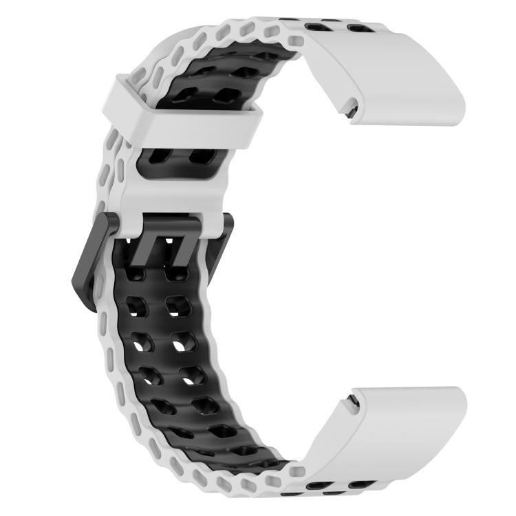For Garmin 26mm Ocean Dual Pin Buckle Two Color Silicone Watch Band
