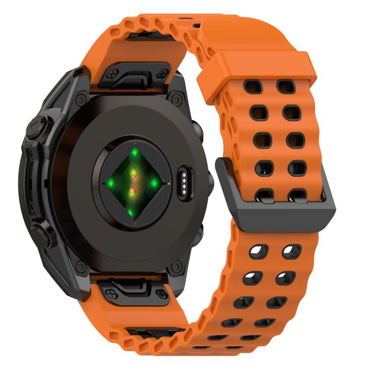 For Garmin 26mm Ocean Dual Pin Buckle Two Color Silicone Watch Band