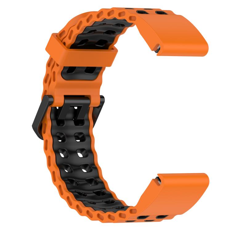 For Garmin 26mm Ocean Dual Pin Buckle Two Color Silicone Watch Band