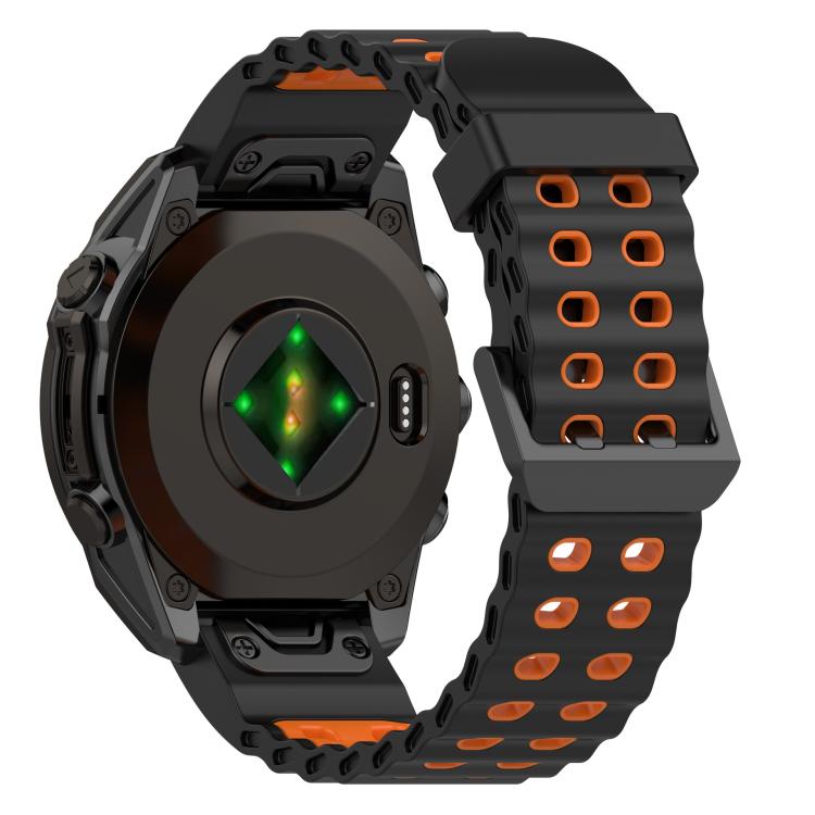 For Garmin 26mm Ocean Dual Pin Buckle Two Color Silicone Watch Band