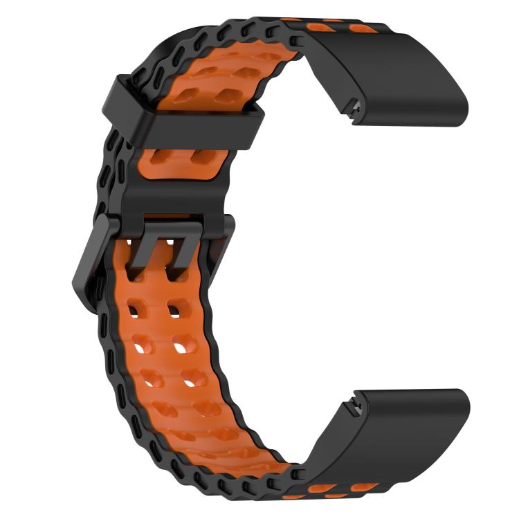 For Garmin 26mm Ocean Dual Pin Buckle Two Color Silicone Watch Band