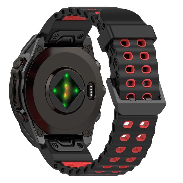 For Garmin 26mm Ocean Dual Pin Buckle Two Color Silicone Watch Band
