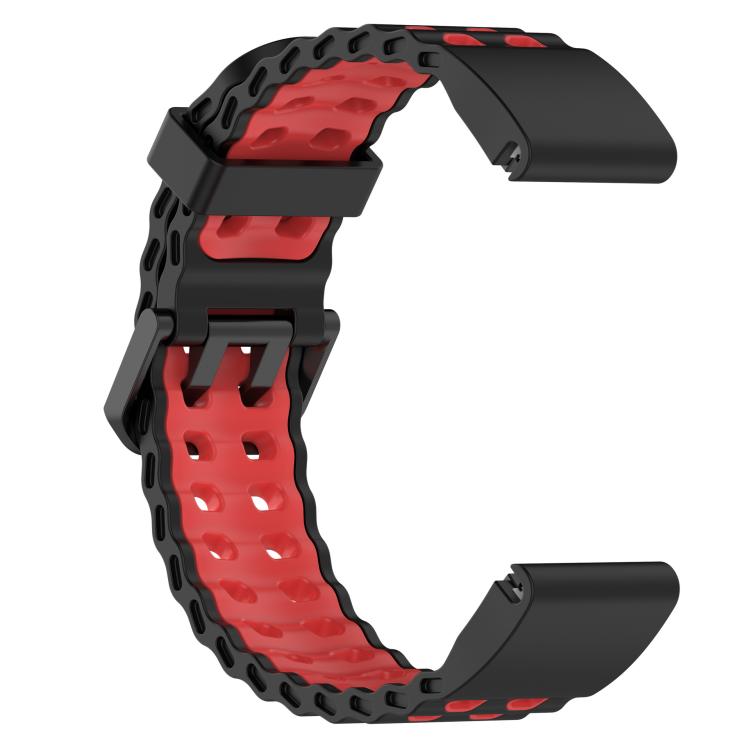 For Garmin 26mm Ocean Dual Pin Buckle Two Color Silicone Watch Band