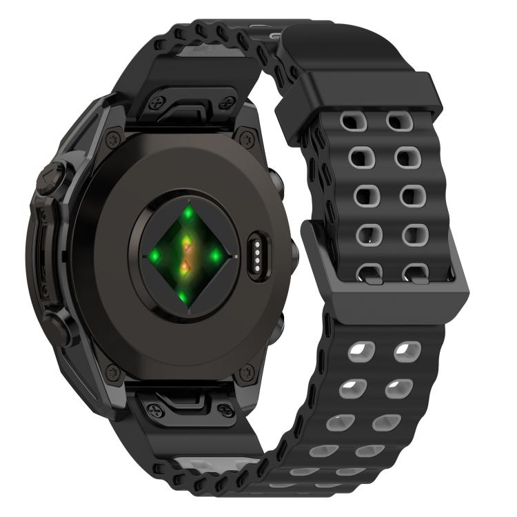 For Garmin 26mm Ocean Dual Pin Buckle Two Color Silicone Watch Band