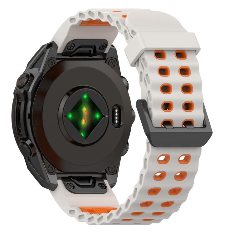 For Garmin 26mm Ocean Dual Pin Buckle Two Color Silicone Watch Band