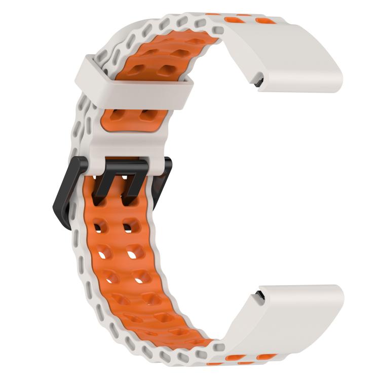 For Garmin 26mm Ocean Dual Pin Buckle Two Color Silicone Watch Band