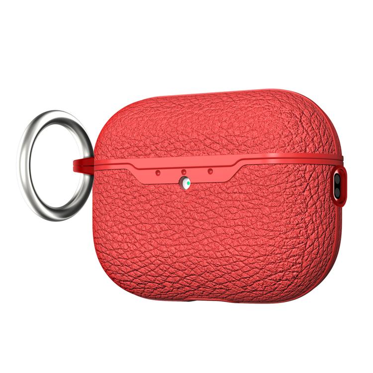 For AirPods Pro 3 Lychee Pattern TPU Earphone Protective Cover