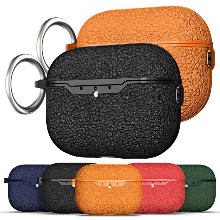 For AirPods Pro 3 Lychee Pattern TPU Earphone Protective Cover