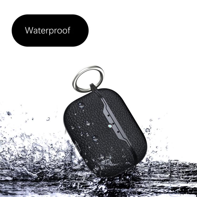 For AirPods Pro 3 Lychee Pattern TPU Earphone Protective Cover