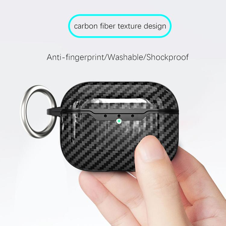 For AirPods Pro 2 Carbon Fiber TPU Earphone Protective Cover