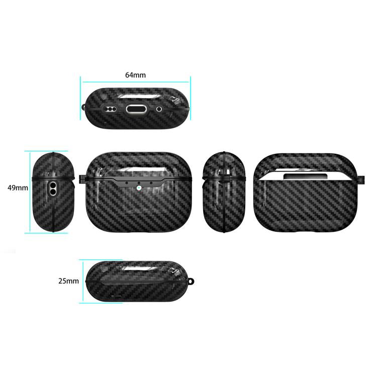 For AirPods Pro 2 Carbon Fiber TPU Earphone Protective Cover
