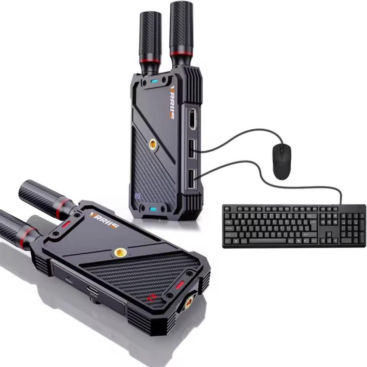 VRRIIS 082K Support USB Keyboard Mouse 400m Wireless HD KVM Extender Video Transmitter Receiver, Plug:UK Plug