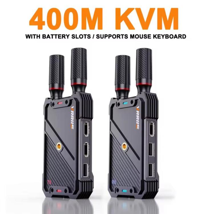 VRRIIS 082K Support USB Keyboard Mouse 400m Wireless HD KVM Extender Video Transmitter Receiver, Plug:UK Plug