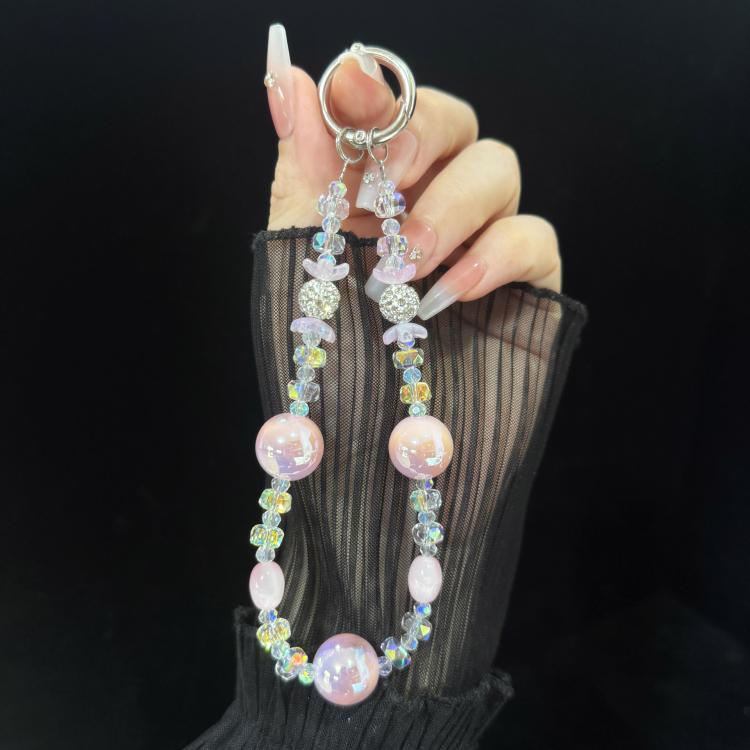 Drilled Ball Gold Leaf Pearl Crystal Necklace
