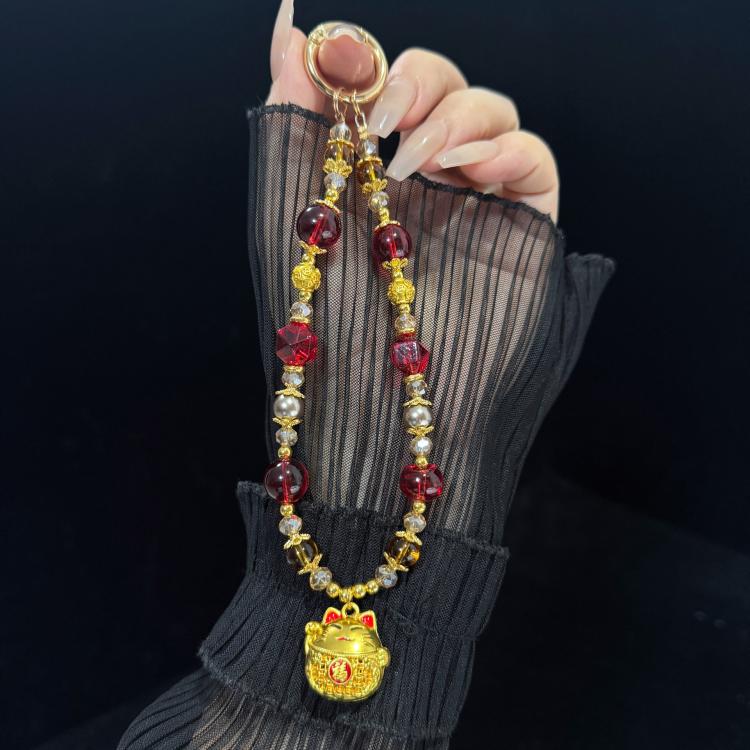 Lucky Cat Pendant Crystal Necklace