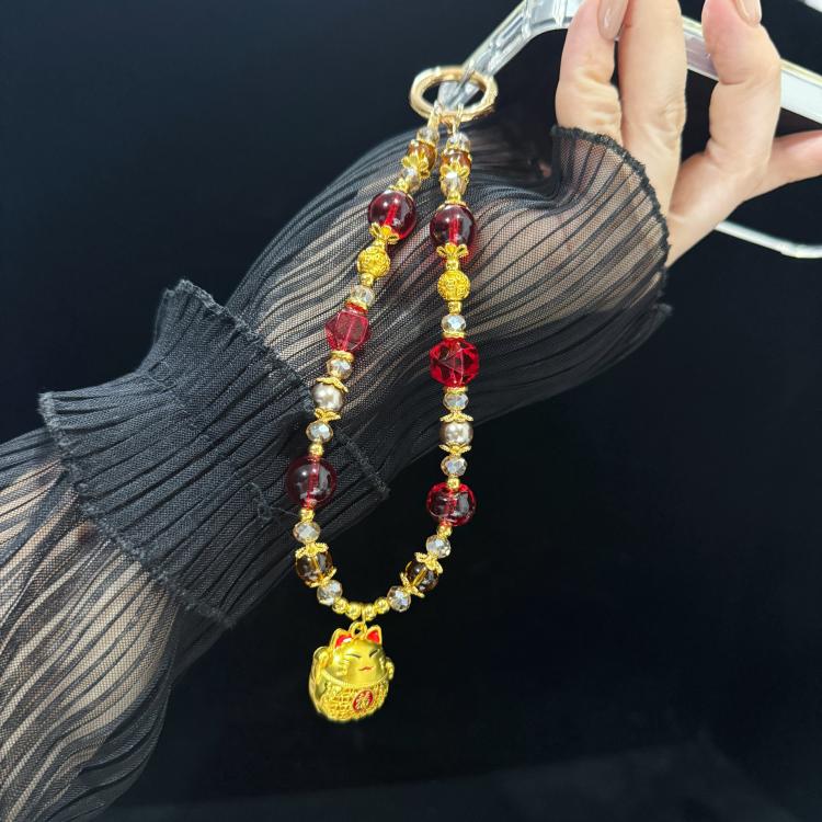 Lucky Cat Pendant Crystal Necklace