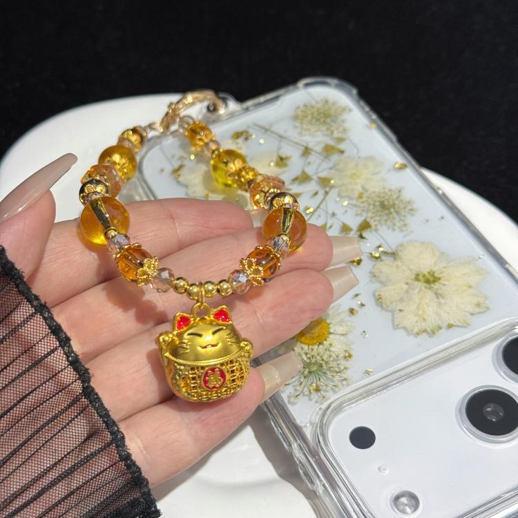 Lucky Cat Pendant Crystal Necklace