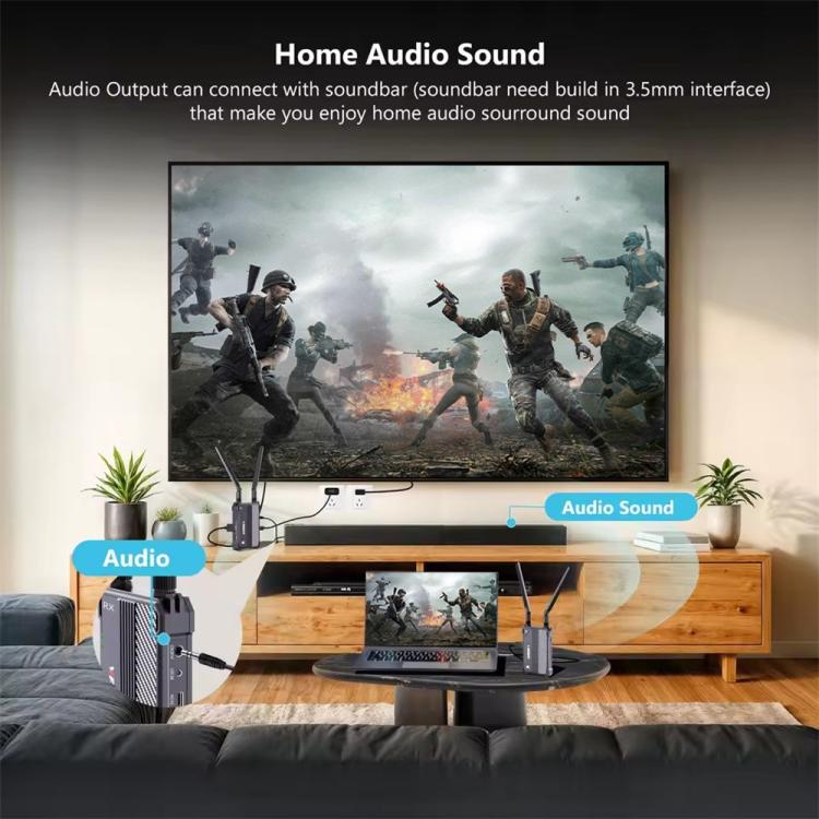 VRRIIS WL095 P Long Range Dual Band Low Latency 4K Ultra HD Wireless Transmitter Receiver Kit, Plug:EU Plug