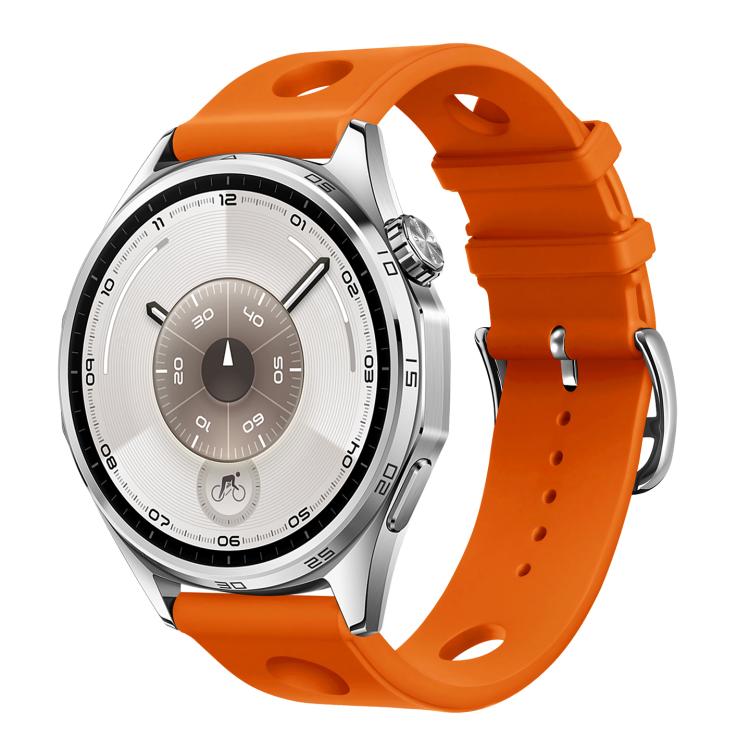 20mm Ladder Buckle Solid Color Holes Silicone Watch Band
