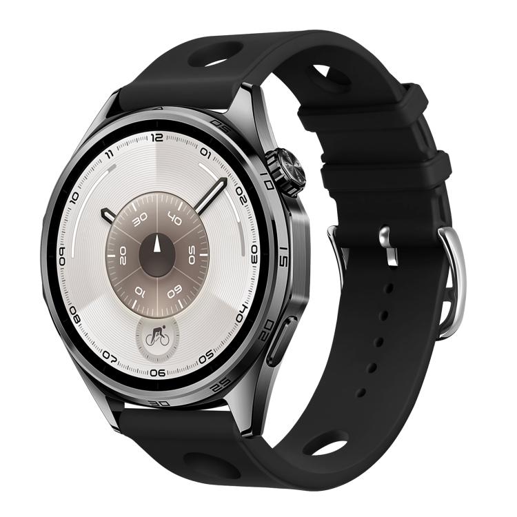 22mm Ladder Buckle Solid Color Holes Silicone Watch Band