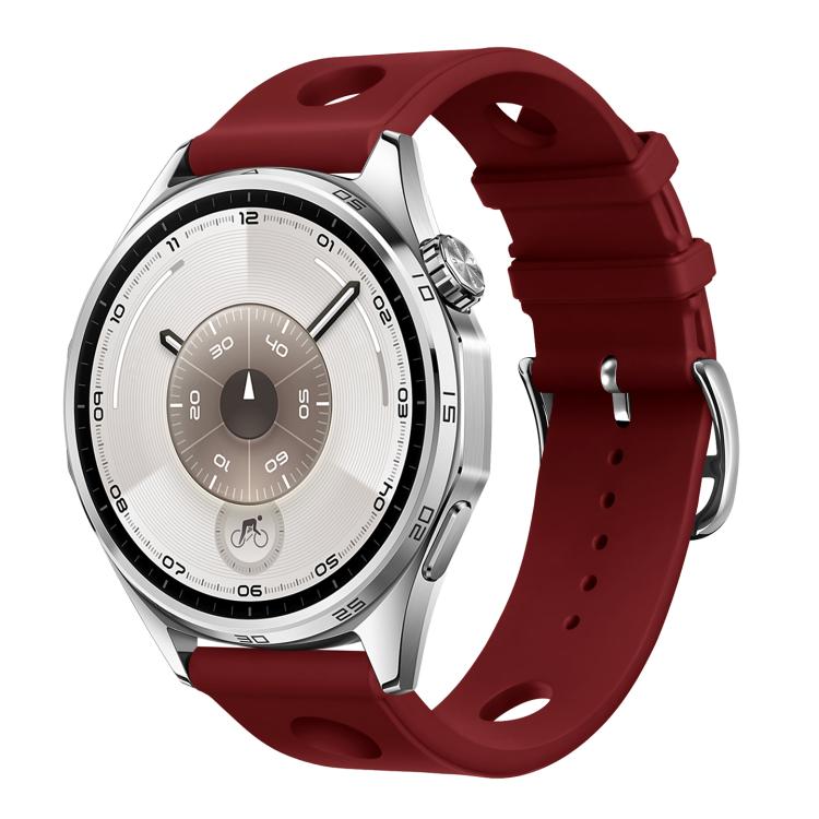 22mm Ladder Buckle Solid Color Holes Silicone Watch Band